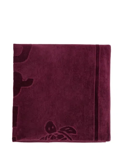 Vilebrequin Logo Embossed Beach Towel In Burgundy