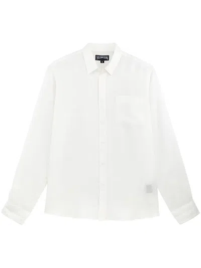 Vilebrequin White Breathable Linen Long-sleeved Shirt