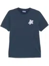 Vilebrequin Turtle Organic Cotton Embroidered T-shirt In Blue