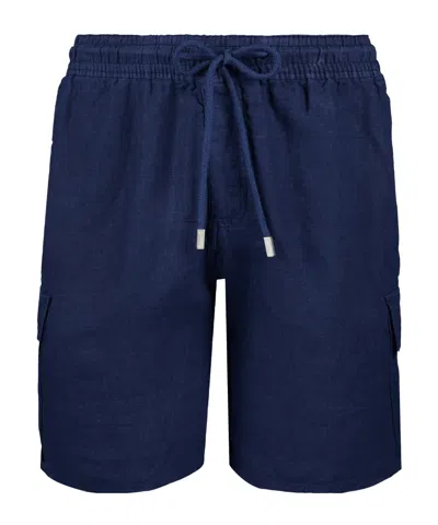 Vilebrequin Logo-patch Linen Shorts In Black