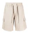 Vilebrequin Beige Drawstring Linen Cargo Shorts In Nude