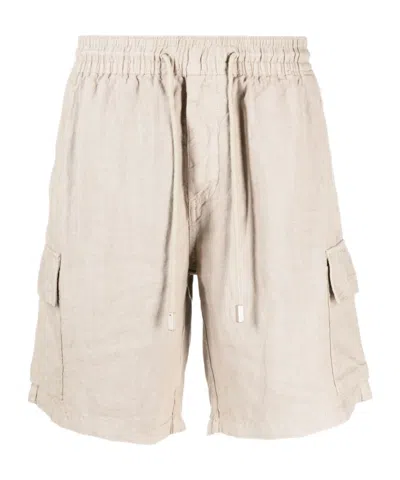 VILEBREQUIN LOGO-PATCH LINEN SHORTS