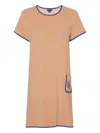 Vilebrequin Logo-patch Pocket Midi Dress In Brown