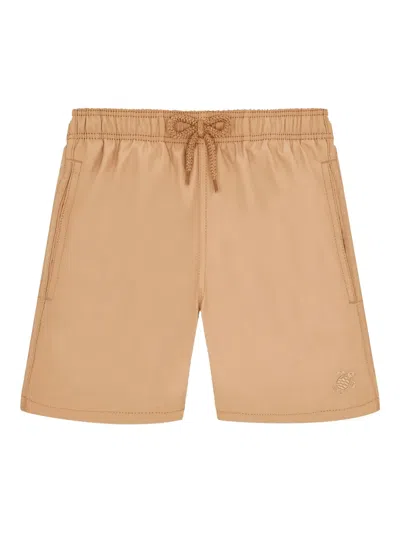Vilebrequin Kids' Logo-patch Swim Shorts In Brown