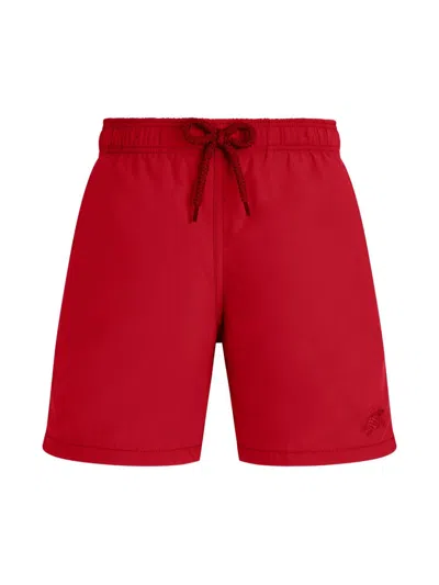 Vilebrequin Kids' Logo-patch Swim Shorts In Red