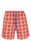 Vilebrequin Logo-patch Swim Shorts In Red