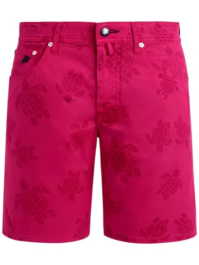 Vilebrequin Logo-print Cotton-blend Shorts In Purple