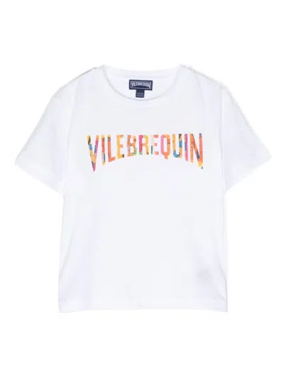 Vilebrequin Kids' Logo-print Cotton T-shirt In Blanc