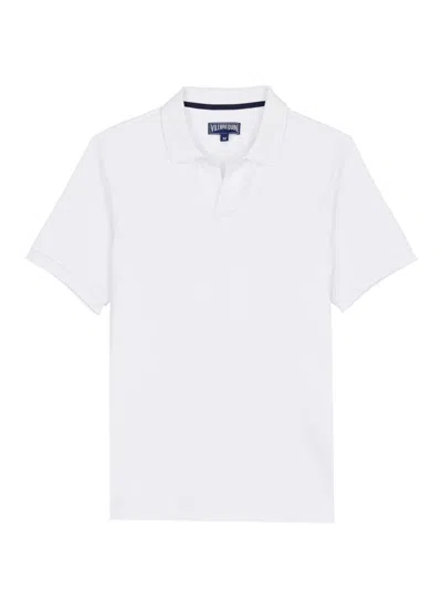 Vilebrequin Terry Cotton Pacific Polo Shirt In White