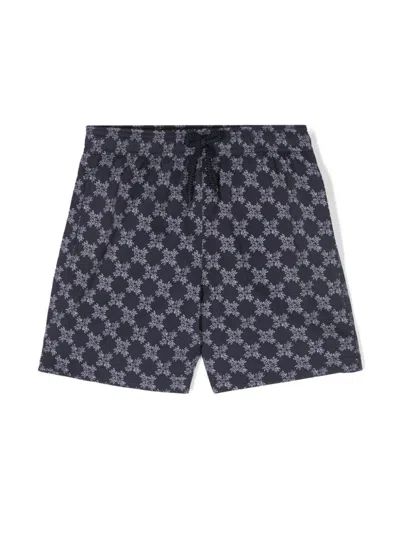 Vilebrequin Kids' Logo-print Swim Shorts In 蓝色