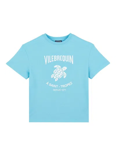 Vilebrequin Kids' Logo-print T-shirt In Blue