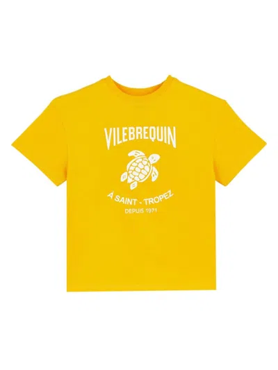 Vilebrequin Kids' Logo-print T-shirt In Yellow