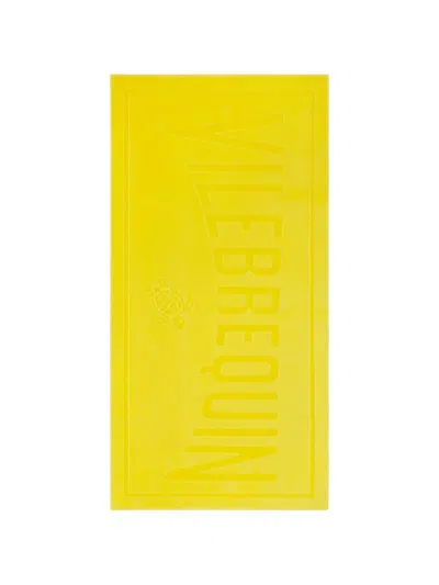 Vilebrequin Logo-lettering Beach Towel In Yellow