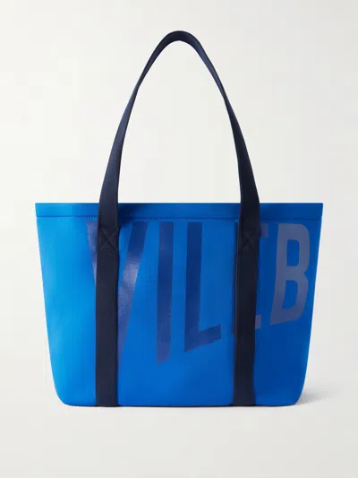 Vilebrequin Logo-print Webbing-trimmed Scuba Tote Bag In Blue