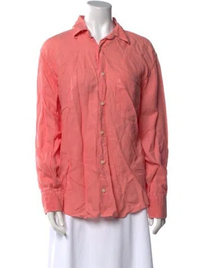 Pre-owned Vilebrequin Long Sleeve Button-up Top In Pink