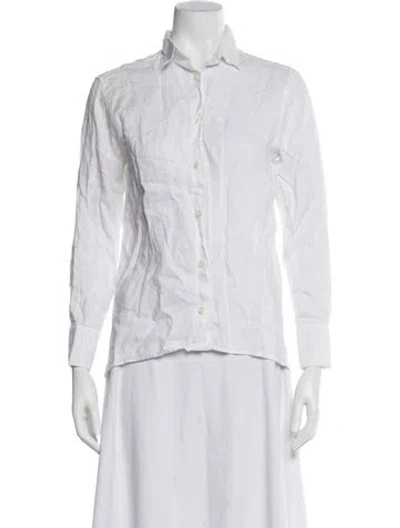 Pre-owned Vilebrequin Long Sleeve Button-up Top In White