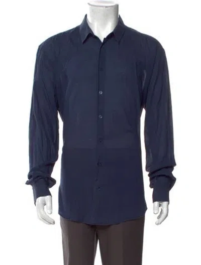 Pre-owned Vilebrequin Long Sleeve Dress Shirt In Blue