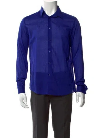Pre-owned Vilebrequin Long Sleeve Dress Shirt In Blue