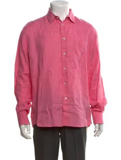 Pre-owned Vilebrequin Long Sleeve Dress Shirt In Pink