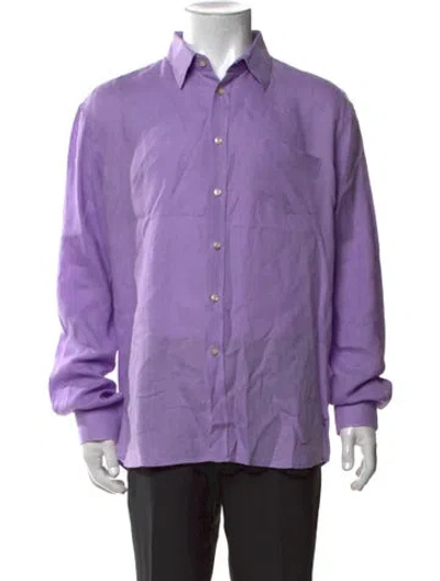 Pre-owned Vilebrequin Long Sleeve Dress Shirt In Purple
