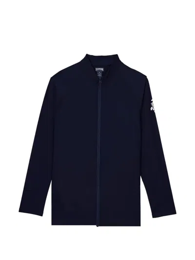Vilebrequin Long-sleeve Zip T-shirt In Blue