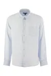 Vilebrequin Caroubis Long-sleeved Linen Shirt In Blue