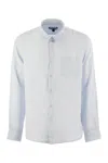 Vilebrequin Caroubis Long-sleeved Linen Shirt In Blue