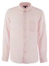 Vilebrequin Caroubis Solid Shirt In Linen In Pink