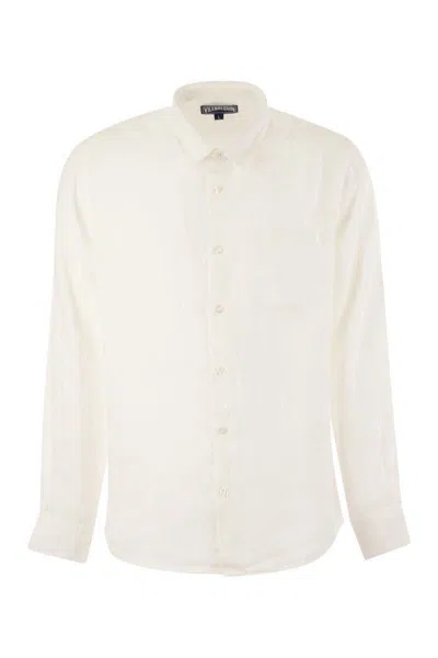 Vilebrequin Long-sleeved Linen Shirt In White