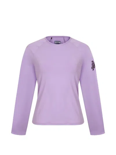 Vilebrequin Women Long Sleeves Rashguard Top Solid In Purple