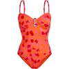 Vilebrequin Lucette Abstract-print Swimsuit In Orange