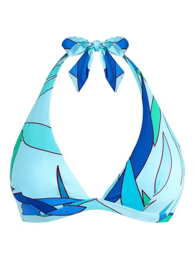 Vilebrequin Madrague Halter Bikini Top In Thalassa