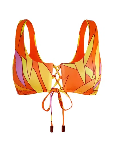 Vilebrequin Madrague Bikini Top In Orange