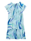 Vilebrequin Girl's Textured Fab Printed Dress In Blue
