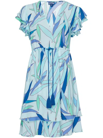 Vilebrequin Women Short Viscose Dress Madrague In Blue
