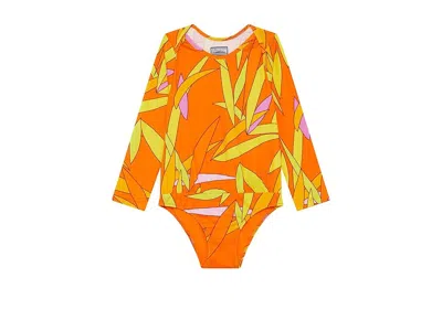Vilebrequin Madrague Swim Jersey Stretch (toddler/little Kid) Girl's Swimsuits One Piece Abricot : 6 Years, Elas In Orange
