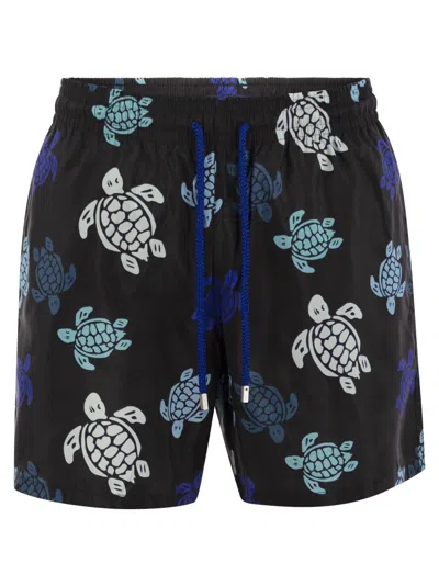 Vilebrequin Recycled Materials Printed Swim Trunks In Black