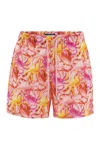Vilebrequin Crab Print Mahina Swim Shorts In Beige