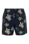 Vilebrequin Multicolor Tortues Ultra-light And Packable Swim Shorts In Black