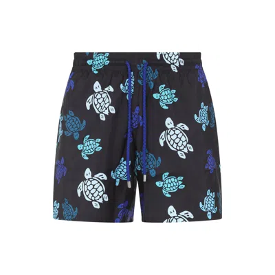 Vilebrequin Mahina Straight-leg Mid-length Recycled Swim Shorts In Black