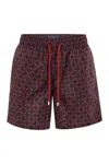Vilebrequin Mahina Patterned Beach Shorts In Night Blue