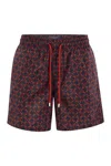 Vilebrequin Mahina Patterned Beach Shorts In Night Blue