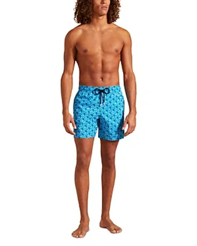 Vilebrequin Mahina Micro Ronde Des Tortues Print 7 Swim Trunks In Blue