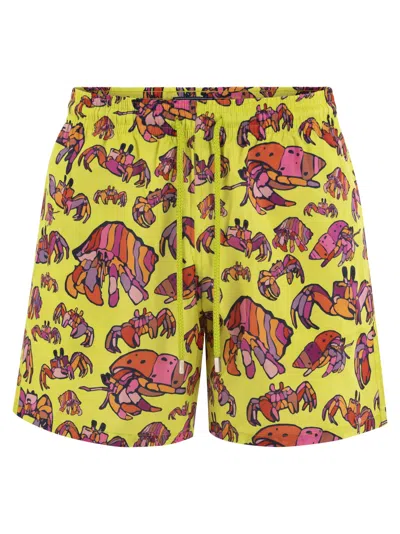 Vilebrequin Mahina Patterned Beach Shorts In Yellow