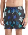 Vilebrequin Multicolor Tortues Ultra-light And Packable Swim Shorts In Black