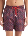Vilebrequin Mahina Patterned Beach Shorts In Navy