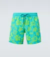 Vilebrequin Ultra-light And Packable Flocked Swim Shorts Tropical Turtle