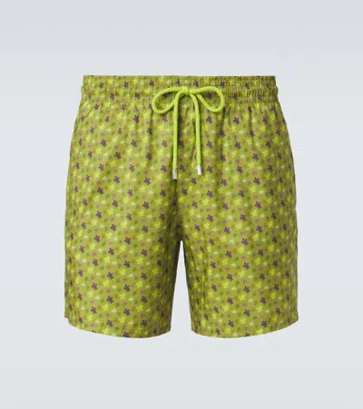 Vilebrequin Men Ultra-light And Packable Swim Shorts Micro Ronde Des Tortues In Green