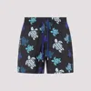 Vilebrequin Multicolor Tortues Ultra-light And Packable Swim Shorts In Noir