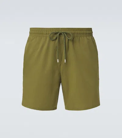Vilebrequin Men Micro-perforated Ultra-light And Packable Swim Trunks Solid In Brown